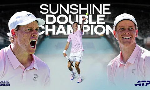 Sinner hoàn tất cú đúp "Sunshine Double" lịch sử