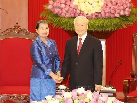 Tổng Bí thư Nguyễn Phú Trọng tiếp Đoàn đại biểu cấp cao Vương quốc Campuchia