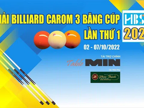 Giải Billiard Carom 3 băng Cúp HBSF lần thứ nhất tổ chức vào đầu tháng 10