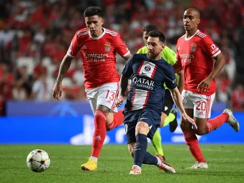 Messi lập công trong ngày Paris Saint-Germain chia điểm trên sân của Benfica