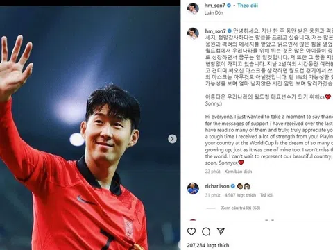 Tiền đạo Son Heung-min khẳng định cùng Hàn Quốc tham dự World Cup 2022