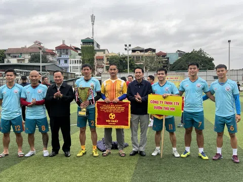 Vườn Thú Hà Nội vô địch giải Bóng đá mini nam Khối Công nhân viên chức - Lực lượng Vũ trang quận Ba Đình năm 2022