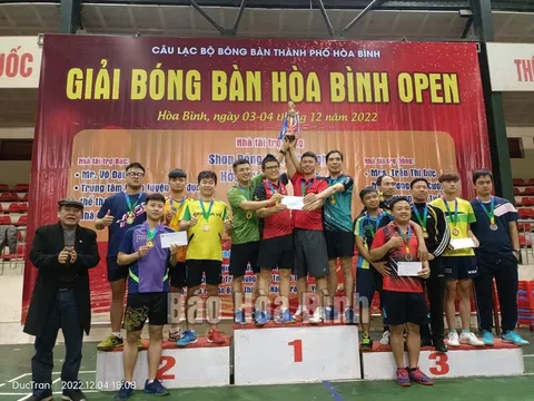 Gần 200 vận động viên tham gia giải Bóng bàn Hòa Bình Open 2022