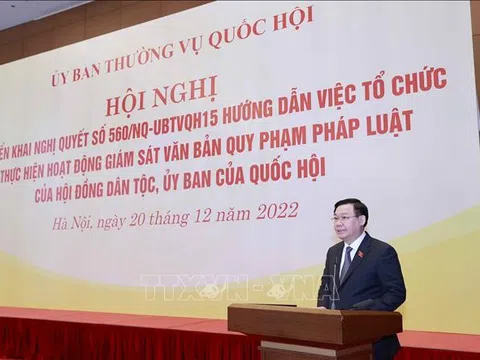 Chủ tịch Quốc hội chủ trì hội nghị triển khai Nghị quyết về giám sát văn bản quy phạm pháp luật