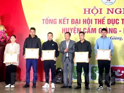 Huyện Cẩm Giàng tổng kết công tác tổ chức Đại hội Thể dục thể thao các cấp lần thứ IX
