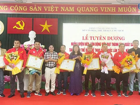 Quảng Ngãi tuyên dương huấn luyện viên, vận động viên đạt thành tích cao tại Đại hội Thể thao toàn quốc