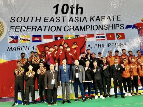 Karate Việt Nam giành vị trí nhất toàn đoàn giải vô địch Đông Nam Á 2023