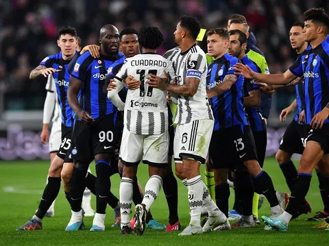 Bán kết lượt đi Coppa Italia 2022-2023 > Juventus 1-1 Inter Milan: Lukaku ghi bàn và nhận thẻ đỏ