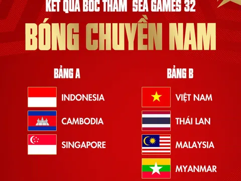 SEA Games 32: Bốc thăm chia bảng môn Bóng chuyền trong nhà