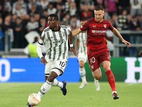 Bán kết lượt đi Europa League: Paul Pogba kiến tạo giúp Juventus hòa may mắn