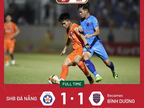 Vòng 11 V.League 2023 > SHB Đà Nẵng 1-1 Becamex Bình Dương: Níu chân nhau ở đáy Bảng xếp hạng