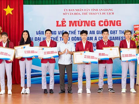 An Giang trao thưởng cho vận động viên, huấn luyện viên đạt thành tích tại SEA Games 32