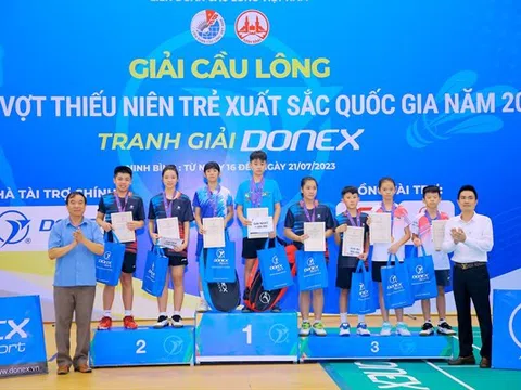 Kết thúc giải Cầu lông các cây vợt thiếu niên trẻ xuất sắc Quốc gia 2023 - Tranh giải DONEX