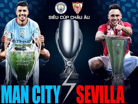 Siêu cúp châu Âu > Man City - Sevilla (2 giờ ngày 17/8): Quyết đấu để giành Cúp