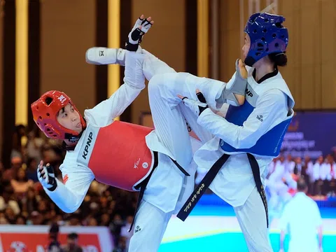 Võ sĩ Trương Thị Kim Tuyền dự giải Taekwondo Grand Prix 2023 tại Pháp