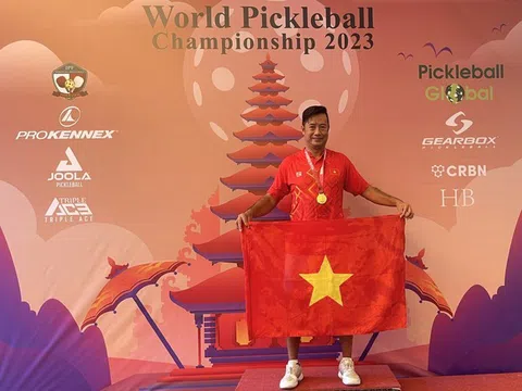 Tay vợt Trương Quang Vũ giành huy chương vàng giải Pickleball thế giới 2023