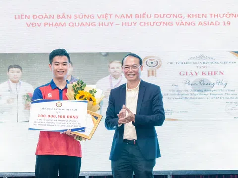 Liên đoàn Bắn súng Việt Nam khen thưởng huấn luyện viên, vận động viên đạt thành tích xuất sắc tại ASIAD 19 và thi đấu quốc tế năm 2023