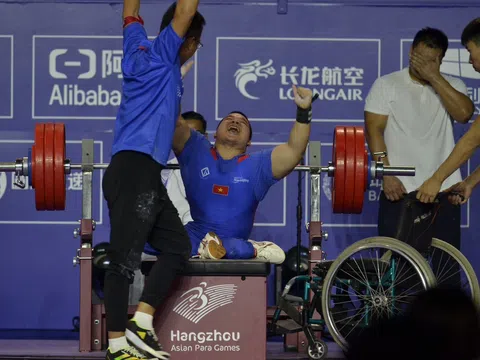 Nguyễn Bình An phá kỷ lục ASIAN Para Games môn Cử tạ nhưng chỉ giành huy đồng