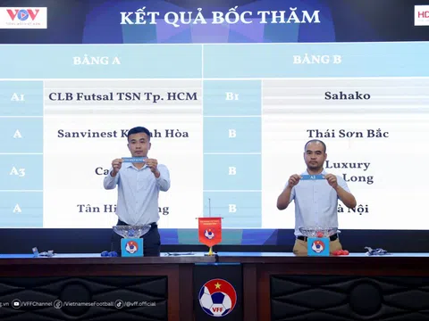 Kết quả bốc thăm chia bảng và xếp lịch thi đấu giải Futsal HDBank Cúp Quốc gia 2023