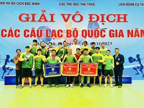 Giải vô địch Cử tạ các câu lạc bộ quốc gia 2023: Thành phố Hồ Chí Minh dẫn đầu Bảng tổng sắp huy chương