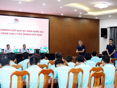 Chủ tịch VFF gặp mặt động viên đội tuyển Việt Nam tham dự Vòng loại World Cup 2026