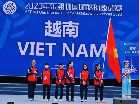 Giải Cầu mây Cúp ASEAN - Trung Quốc mở rộng 2023: Việt Nam giành huy chương vàng nội dung đồng đội bốn người nữ