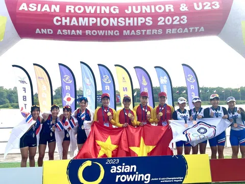 Giải vô địch Rowing trẻ châu Á 2023: Việt Nam giành 7 huy chương vàng