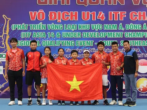 Giai đoạn 2 giải Quần vợt vô địch U14 châu Á 2024: Tiến Anh và Tuấn Phong thắng dễ