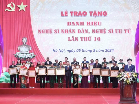 Tôn vinh những nghệ sĩ tâm huyết, tài năng, lao động bền bỉ, sáng tạo, có nhiều cống hiến nổi bật cho đời sống văn hóa nghệ thuật nước nhà