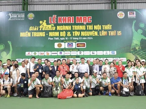 Khai mạc giải Tennis ngành Trang trí Nội thất miền Trung Nam Bộ và Tây Nguyên lần thứ 15