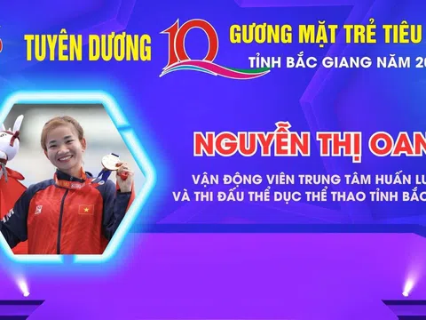 Nguyễn Thị Oanh được tuyên dương "Gương mặt trẻ tiêu biểu" tỉnh Bắc Giang năm 2023