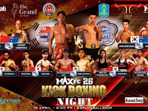 4 nhà vô địch SEA Games của Việt Nam dự sự kiện Kickboxing MAXFC 26