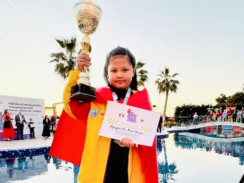 Giải vô địch cờ Nhanh, cờ Chớp thanh thiếu niên thế giới 2024: Kỳ thủ Nguyễn Vũ Bảo Châu giành huy chương vàng cờ Chớp