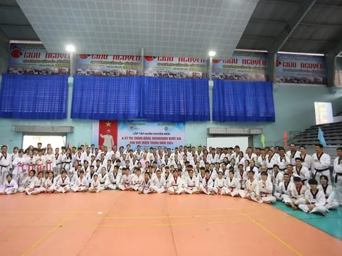 Gần 250 học viên thi thăng đẳng Taekwondo quốc gia khu vực miền Trung năm 2024