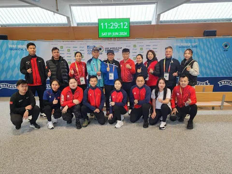 Trịnh Thu Vinh và Phạm Quang Huy thi đấu chưa thành công tại ISSF World Cup 2024