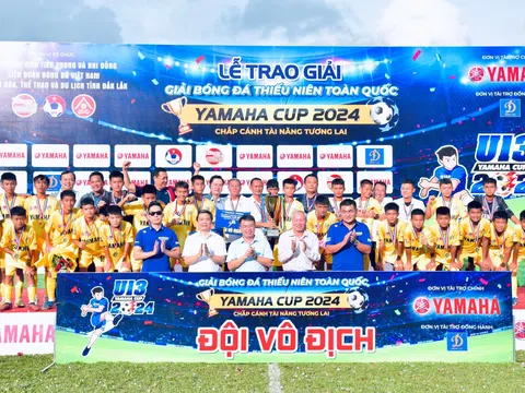 Sông Lam Nghệ An bảo vệ thành công ngôi vô địch giải Bóng đá Thiếu niên (U13) toàn quốc - Yamaha Cup 2024