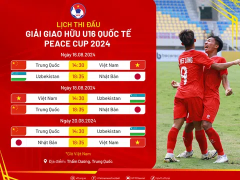 Đội tuyển U16 Việt Nam lên đường tham dự Giải Bóng đá U16 quốc tế - Peace Cup 2024