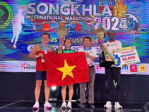 Hồng Lệ vô địch giải Marathon Songkhala - Thái Lan 2024