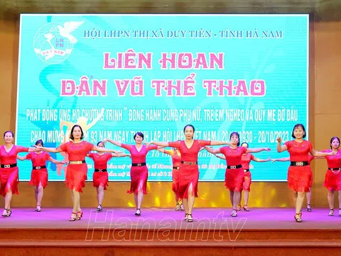 Phụ nữ huyện Duy Tiên đẩy mạnh phong trào luyện tập văn nghệ, thể thao