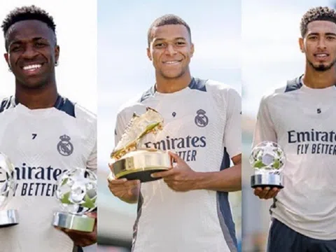 Vinicius, Mbappe và Bellingham rạng rỡ nhận danh hiệu cá nhân ở Champions League