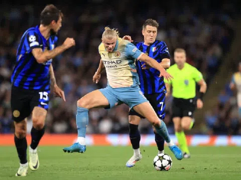 Erling Haaland "tịt ngòi", Man City bị Inter Milan cầm chân ở Champions League