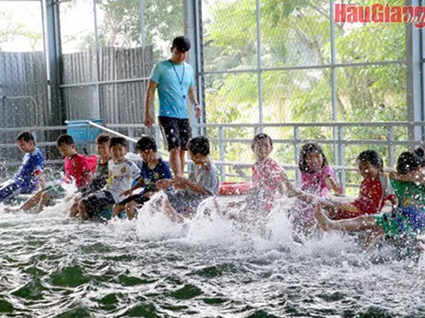 Hậu Giang tổ chức nhiều lớp phổ cập bơi cho trẻ em các địa phương