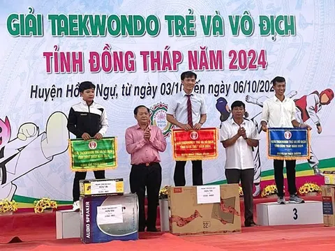 Huyện Tân Hồng nhất toàn đoàn giải Taekwondo trẻ và vô địch tỉnh Đồng Tháp năm 2024