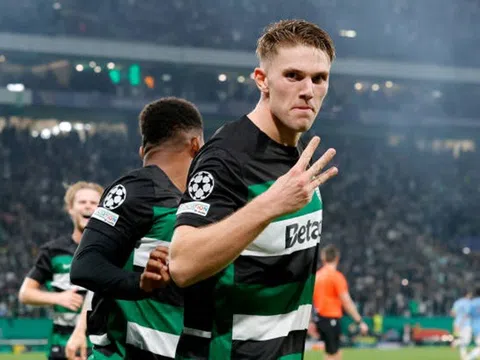 Tiền đạo Viktor Gyokeres của Sporting sánh vai với Aguero và Messi