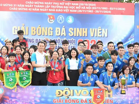 Giải Bóng đá sinh viên trường Đại học Mở Hà Nội diễn ra thành công và đầy cảm xúc