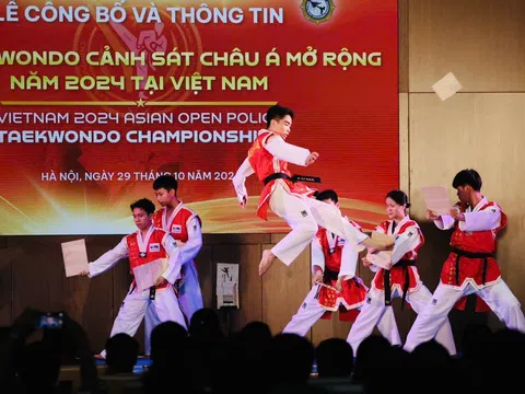 Hơn 2.000 vận động viên tranh tài tại giải Taekwondo Cảnh sát châu Á mở rộng 2024