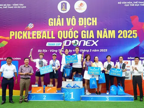 Lý Hoàng Nam và Trịnh Linh Giang vô địch đôi nam giải Pickleball Quốc gia năm 2025