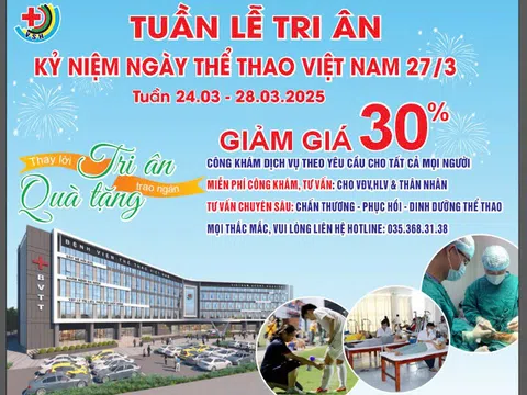 Bệnh viện Thể thao Việt Nam tổ chức “Tuần lễ tri ân khám và tư vấn y học thể thao”