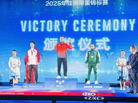 Giải Cử tạ vô địch châu Á 2025: Đô cử Lại Gia Thành giành huy chương vàng