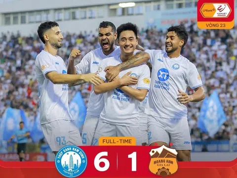 Nam Định tiến sát ngôi vô địch V.League 2024-2025